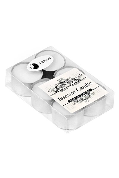 OEM Lumanari tip Pastila Albe Duble cu Aroma de Iasomie Ø3.8x2.5cm - 6buc