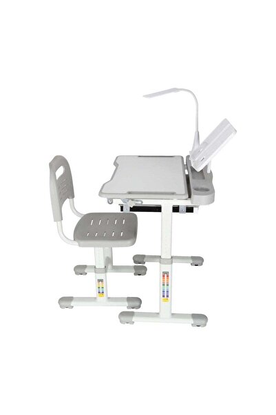 SOLLUXE Birou scolar reglabil pentru copii cu scaun ergonomic si lampa LED US...