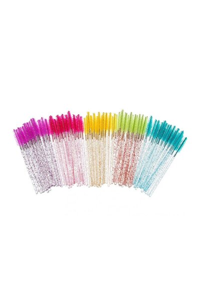 Barhat Set 50 periute mascara multicolor cu glitter extensii gene