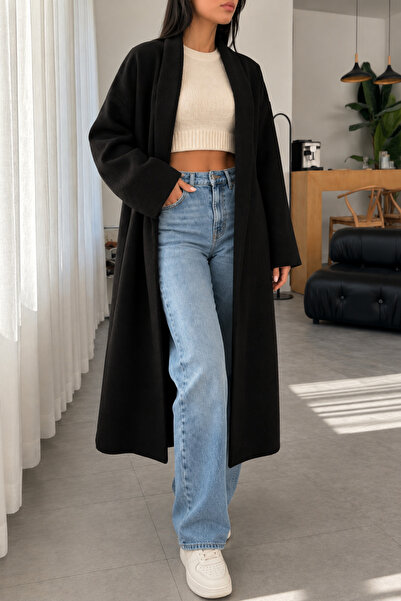 Selay Accessory Women's Knitwear Fabric Oversize Long Cardigan