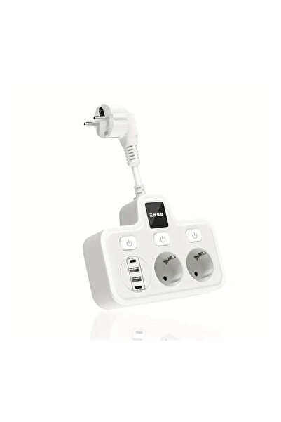 SOLLUXE Adaptor cu porturi duale Type-C PD20W + QC3.0 și 2 USB 3.4A, lampă ta...