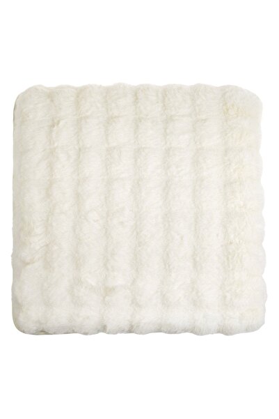 OEM Perna Scaun Decorativa Off White din Imitatie de Blana cu Model Reliefat ...