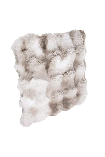 OEM Perna decorativa patrata blana gri bej model reliefat fermoar 40x40cm can...