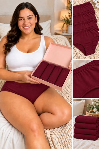 İpeksi Collection 100% Cotton High Waist Bato Daily Panties 4-Pack