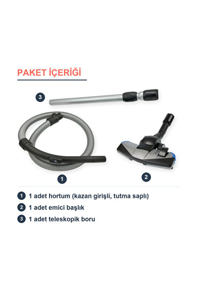 Parmis Philips Uyumlu XB9125 Marathon Ultimate Süpürge Hortumu Plus Başlık Boru