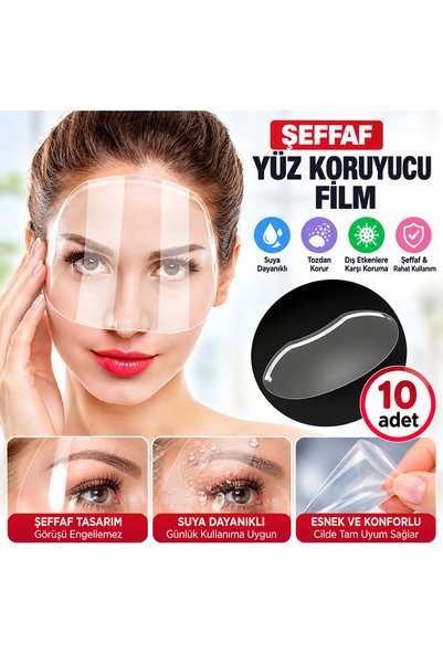 LOVYCO Microblading Yüz Kalkanı Duş Siperliği Tek Kullanımlık Şeffaf Kaş Kalk...