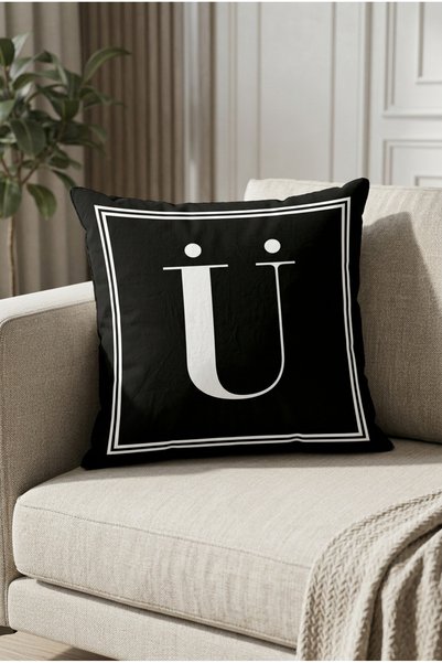 LadiesHome Lettered Cushion Cover - U Letter - 43x43 Cm