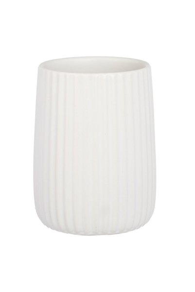 OEM Suport pentru Perie de Dinti Ceramic Alb cu Dungi Ø7x10cm