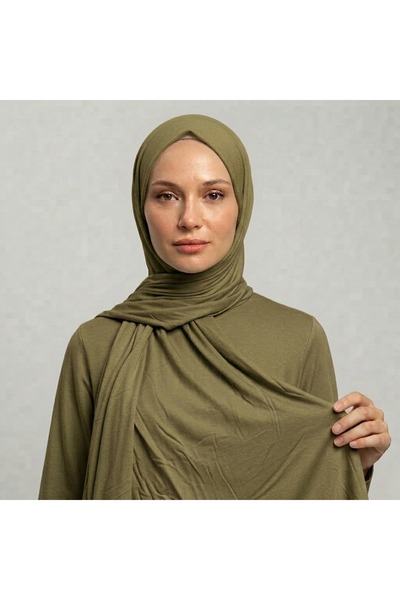 karanfil TESETTÜR KADIN ZEYTİN YEŞİLİ PENYE ŞAL