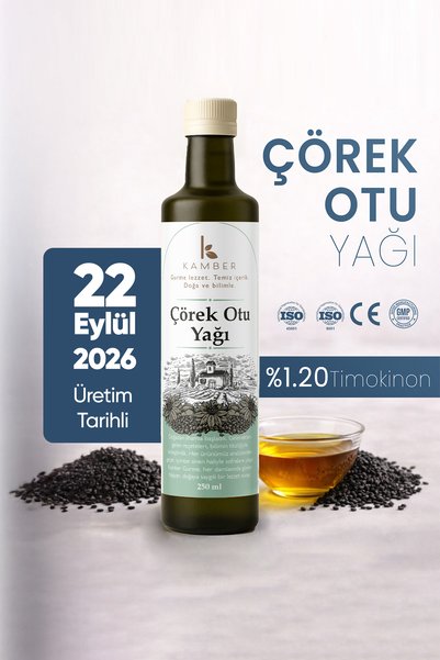 KAMBER SİRKE Geleneksel Üretim Doğal Çörek Otu Yağı, Soğuk Sıkım Katkısız Çör...