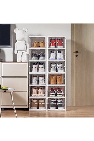 OEM Pantofar pliabil 6 nivele organizator pantofi plastic transparent 105cm