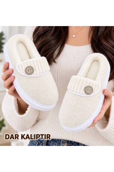 PLN SHOES Women's Comfortable Lightweight Button Detailed High Eva Sole Plush...