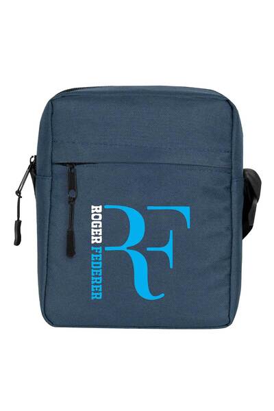 CrowsGate Geantă de umăr cu logo Roger F. Blue Culoare bleumarin