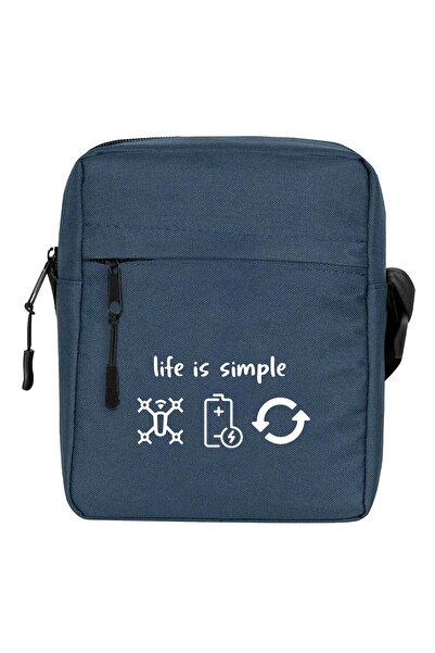 CrowsGate Geantă de umăr Life Is Simple Culoare bleumarin