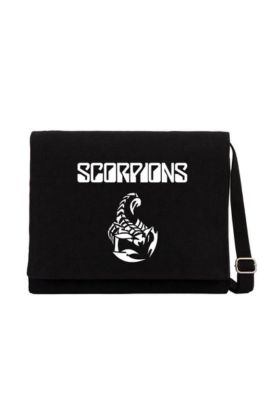 CrowsGate Geantă Messenger din pânză neagră clasică Scorpions
