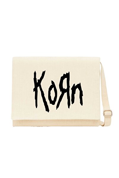 CrowsGate Geantă Messenger din pânză cremă Korn Logo 2