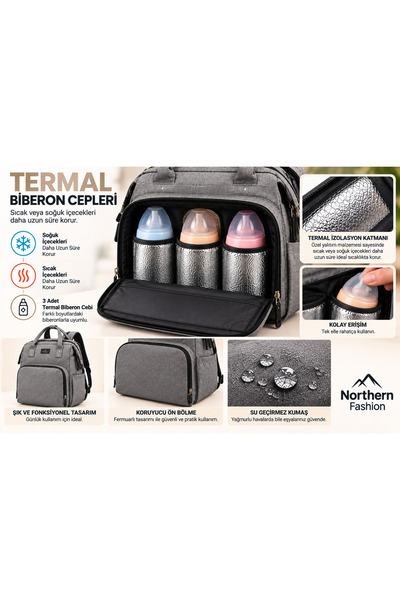 northern fashion Baby Care Bag with Bed Waterproof Stroller Mother Baby Bag with Hanger Baby Care Bag with Bed