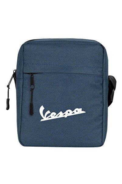 CrowsGate Geantă de umăr Vespa Logo 3 Culoare bleumarin