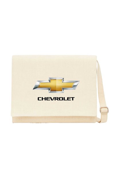 CrowsGate Geantă de pânză crem cu logo Chevrolet