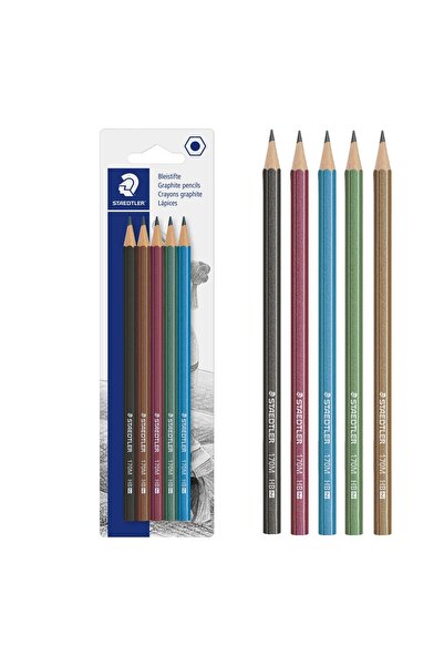 OEM Creioane HB2 Diferite Culori Metalizate Staedtler - 5buc. - Fara Radiera,...