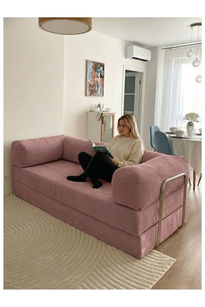 Evessan Kanepe Fitilli Kadife Koltuk Yıkanır Silinir Pratik Yer Yatağı 90X180CM