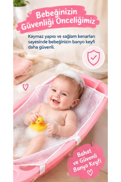 MorBebe 2’li Bebek Küvet Filesi ve Banyo Süngeri Seti