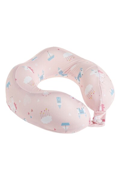 OEM Perna de Calatorie Roz Unicorn Memory Foam pentru Copii 22x22x8cm