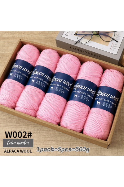 Choice 002 light powder 500g alpaca wool yarn, coarse yarn, hand woven to mak...
