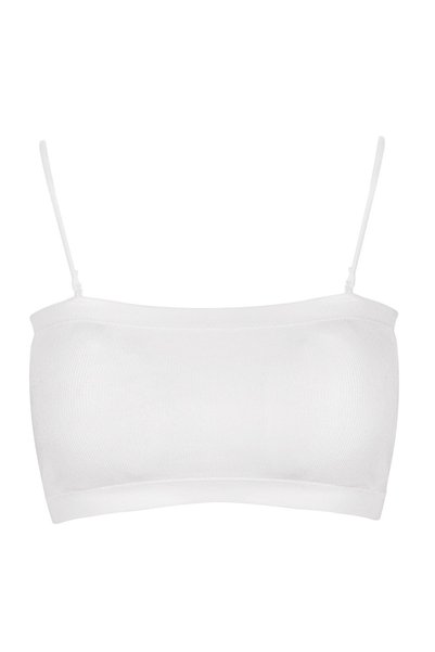 OEM Bustiera Strapless Ribbed Alba cu Bretele Detasabile pentru Femei - One Size