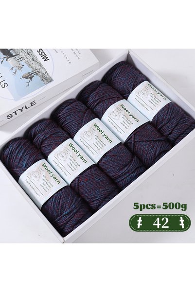 Choice 42 500g Gradient-Dyed Rainbow Alpaca Wool Yarn, Thick Hand-Knitting Ma...