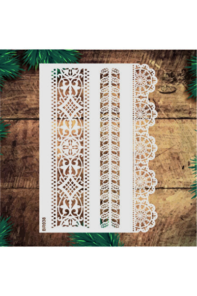 Stencil tasarım Stencil Tasarım Br038- Dekoratif Duvar, Eşya, Fayans,kumaş Bo...