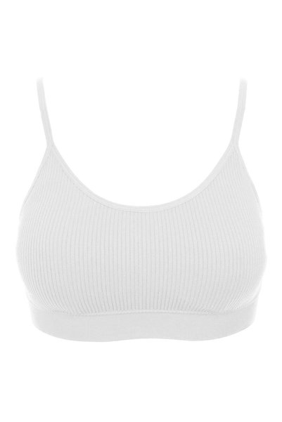 OEM Bustiera Dama Ribbed Seamless Alba cu Pernute - One Size - Bustiere Top, ...
