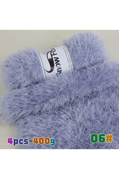 Choice 06 Light Grey 400g Faux Fur Yarn, Feather Yarn, Eyelash Yarn, Chunky Y...