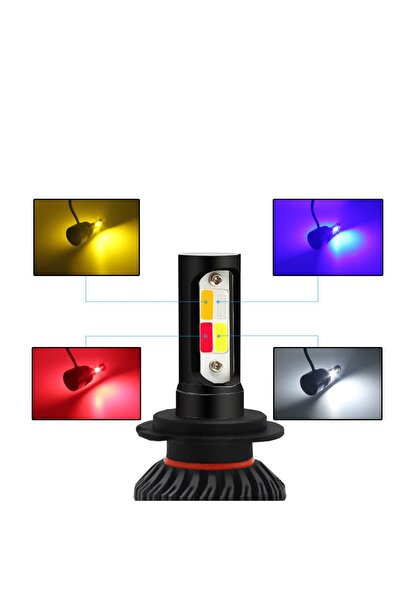 Choice5 H4/9003/HB2 إضاءة ستروب عالية/منخفضة 4 ألوان، قطعتان، H1 H4 H7 H8 H9 ...