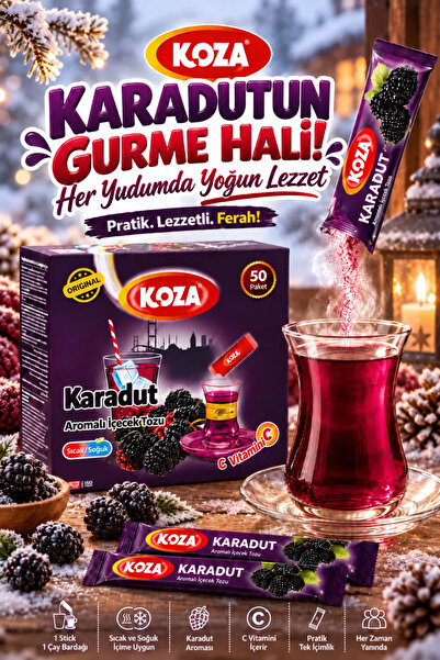 Koza Gurmelerin Seçimi C Vitaminli Karadut Oralet Çayı Zengin Aromalı Tek İçi...