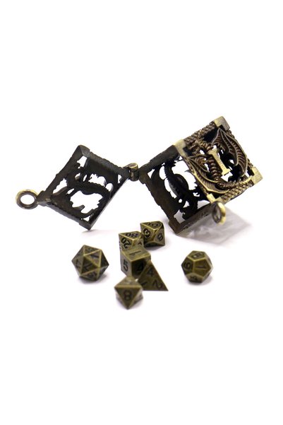 choice2 Golden D6 Metal Case +7pcs Metal Dice Set, Portable Board Game Dice M...