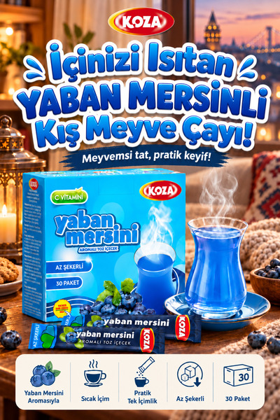 Koza Kışa Özel Az Şekerli Yaban Mersini Meyveli Oralet Zengin Aromalı Tek İçi...