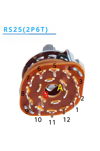choice2 5Pcs 2P6T 5Pcs RS25 Band Switch 2P4T 2P5T 2P6T 3P3T 3P4T Mount Rotary...