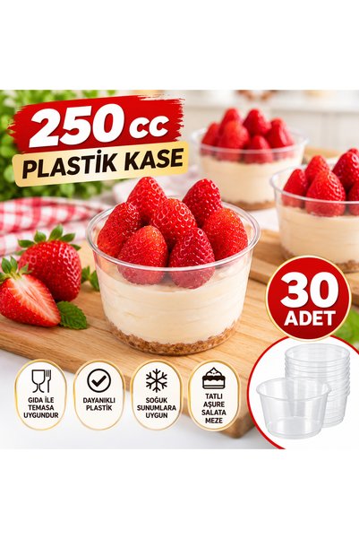 maycup BODEGA Kase Sert Plastik Kase 250 CC 30 ADET Kase Magnolya, Sütlü Tatl...