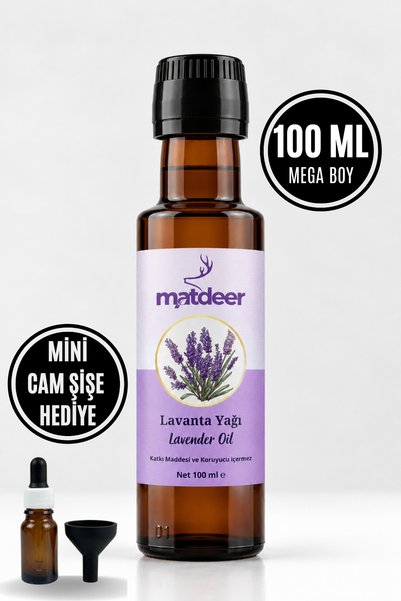 MATDEER 100 ml Lavender Oil - Aromatherapeutic Relaxing Skin and Ambient Fragrance - 100% Pure