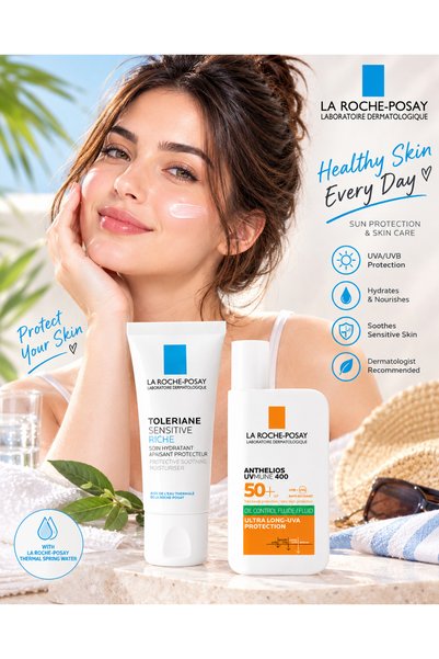 La Roche Posay أنثيليوس يو في ميون 400 سائل للتحكم بالزيوت مع عامل حماية من ا...