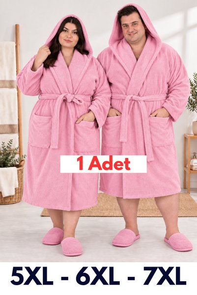 Model Home Pembe Renkli Mega Battal %100 Pamuklu Unisex Kapüşonlu Cepli Büyük...