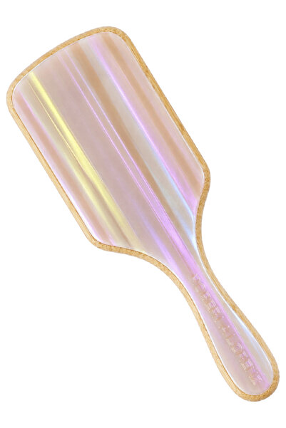 Roberta Lorenz Pink Reflective Premium Acetate Bamboo Hairbrush and Comb 25 c...