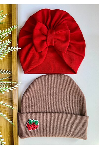 Bandana Sepetim Organik Pamuklu Full Esnek Kız Bebek Bone