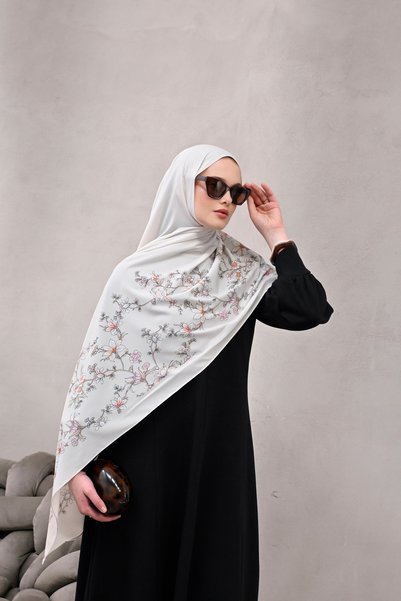 Mimelif Silk I Sakura D Patterned Shawl