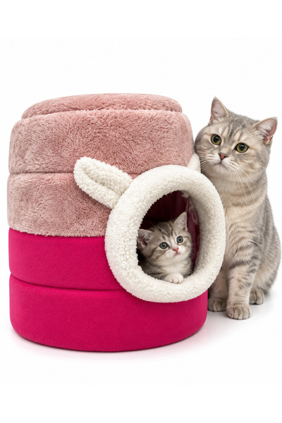 Nerotex Pembe Kutu Kedi Yatağı Yuvası Yıkanabilir 40x40 Cm