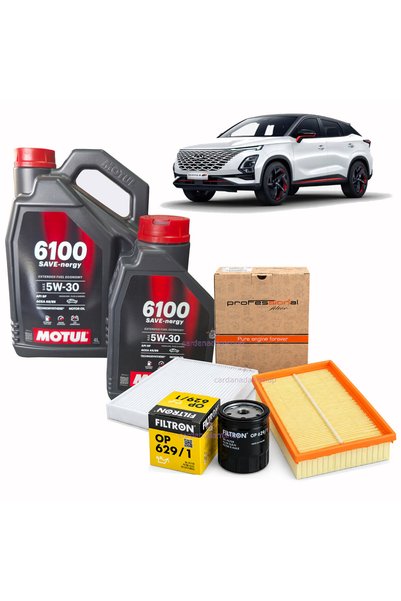 KRUGER CHERY OMODA 5 PERİYODİK YAĞ BAKIM SETİ 5l. MOTUL 6100 HAVA + POLEN + Y...