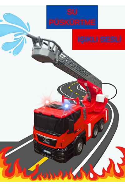 Boratila Toys Işıklı Motor Sesli Su Püskürtmeli Uzaktan Kumandalı İtfaiye Aracı