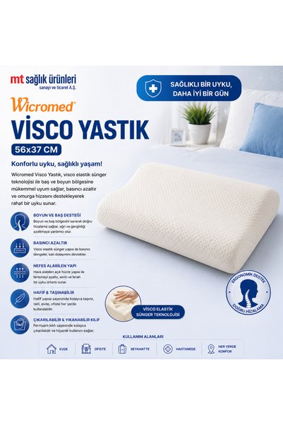 wicromed Pernă Visco Pernă ortopedică completă, hernie de gât, îndreptarea gâ...
