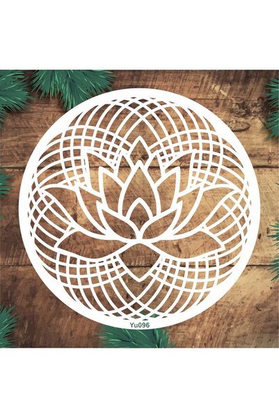 Stencil tasarım Stencil Tasarım YU096 Lotus Duvar Ahşap Cam Kumaş Boyama Şablonu